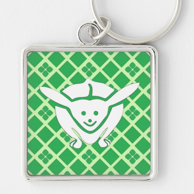 Porte-clés Petit lapin japonais, vert (Devant)