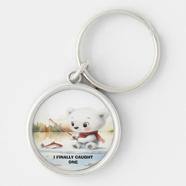 Porte-clés Petit Ours A Finalement Atterré Un Poisson (Devant)