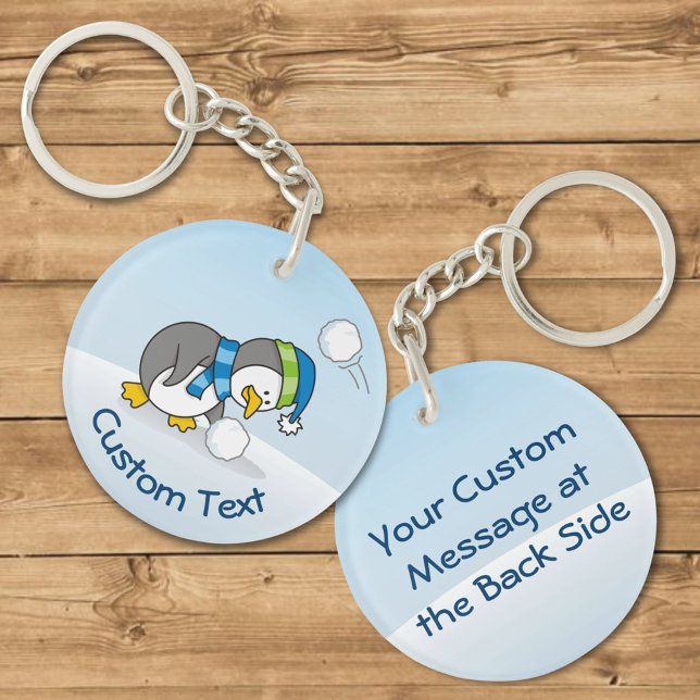 Porte-clés Petit Pingouin recevant une boule de ne (Créateur téléchargé)