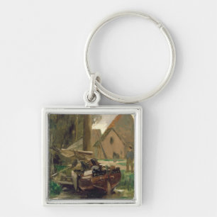Porte-clés Petit port avec un bateau