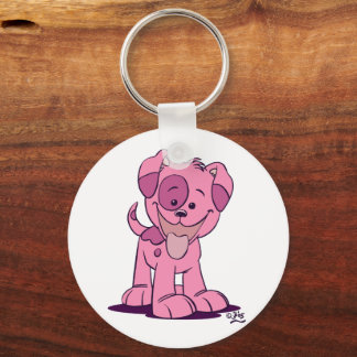 Porte-clés Petit porte - clé de chiot rose