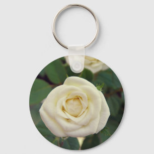 Porte-clés Petit porte - clé de rose blanc