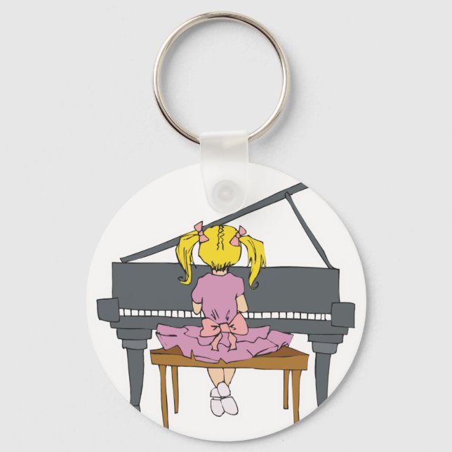 Porte-clés petite fille jouant du piano (Recto)