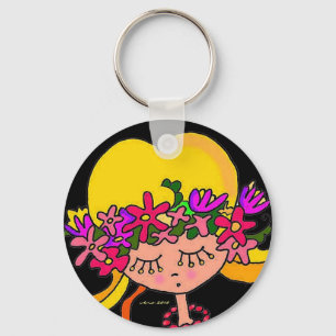 Porte-clés Petite fille ukrainienne art populaire par Vera Tr