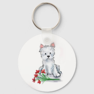 Porte-clés Petite illustration de chien de terrier westie mig