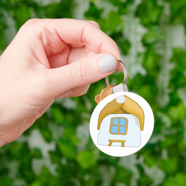 Porte-clés Petite Maison de Campagne Dessinée à la Main (Créateur téléchargé)