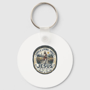 Porte-clés Petite Maison de Jésus Mode de Vie Lent Vintage