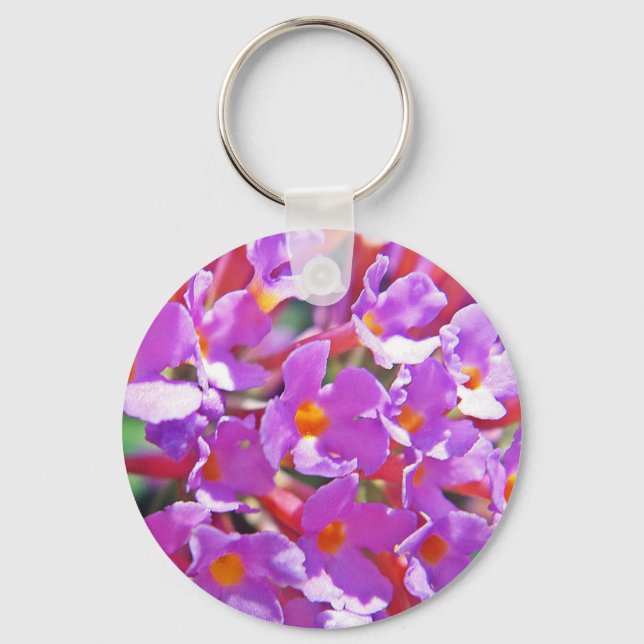 Porte-clés Petites fleurs mignonnes violettes (Recto)