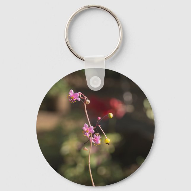 Porte-clés Petites Fleurs Roses (Recto)