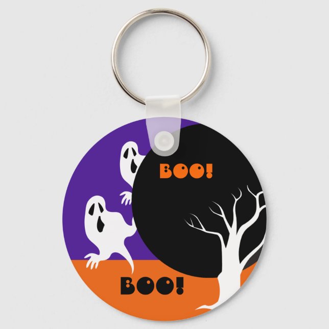 Porte-clés Petits fantômes amusants Cadeau d'Halloween (Recto)