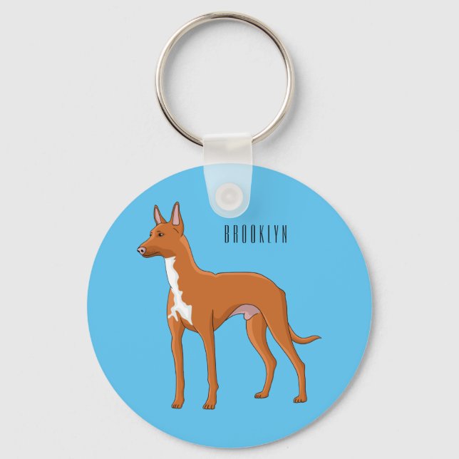 Porte-clés Pharaoh hound dog cartoon illustration (Recto)