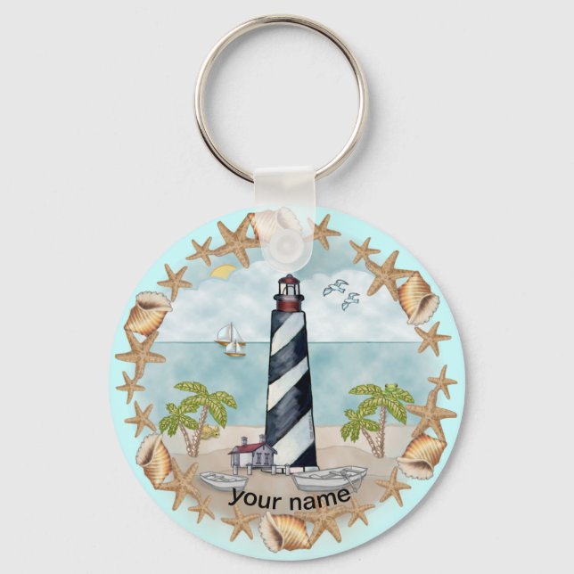 Porte-clés phare aux coquillages de Floride  (Recto)