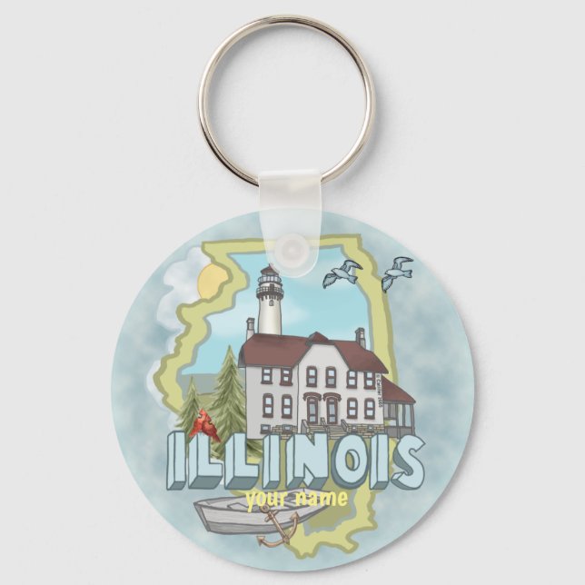 Porte-clés phare de l'Illinois (Recto)
