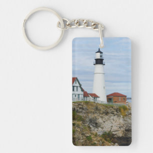 Porte-clés Phare de Portland Headlight sur une côte rocheuse