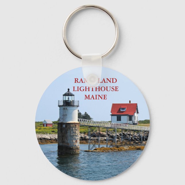 Porte-clés Phare de Ram Island, Porte - clé du Maine (Recto)
