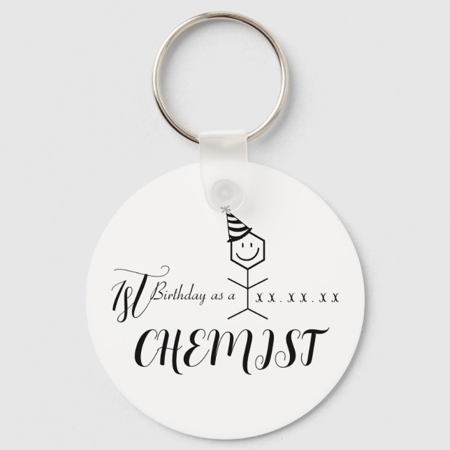 Porte-clés Pharmaciste Funny moderne Chimiste Anniversaire Ch (Recto)