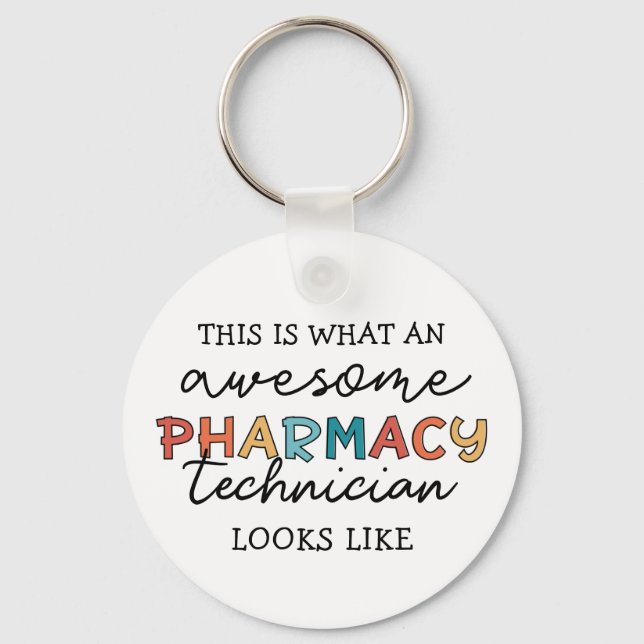 Porte-clés Pharmacy Technician Awesome Pharmacy Tech Funny (Recto)