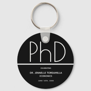Porte-clés PhD degree Graduation Party Black Favor Keychain