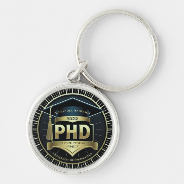 Porte-clés Phd graduation doctoral thesis defense Keychain (Devant)