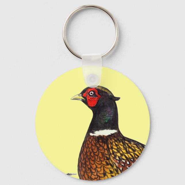 Porte-clés Pheasant : Tête de Ringneck (Recto)