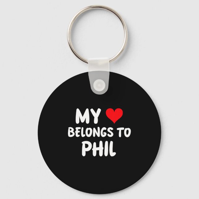 Porte-clés Phil - My Heart Belongs To Phil - Love  (Recto)
