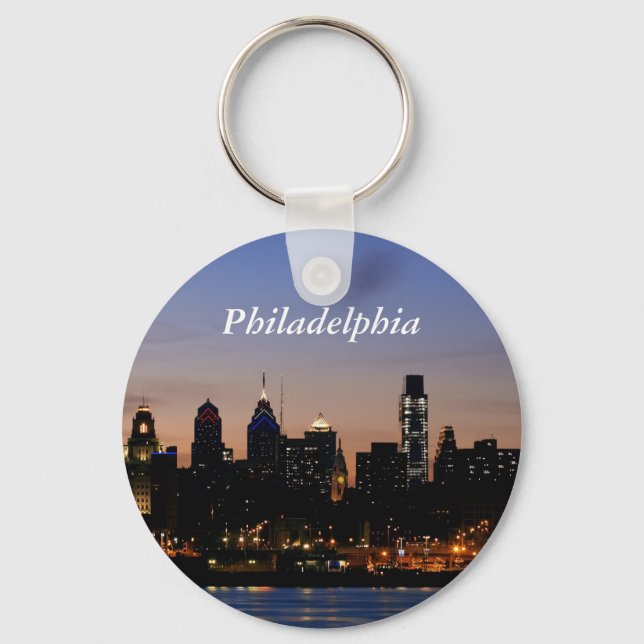 Porte-clés Philadelphie Skyline à Twilight (Recto)
