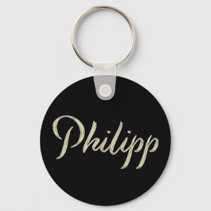 Porte-clés Philipp Name whitegold Button Schlüsselanhänger
