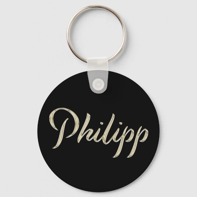 Porte-clés Philipp Name whitegold Button Schlüsselanhänger (Recto)
