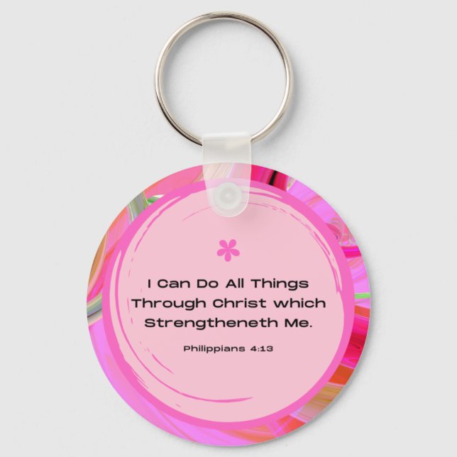 Porte-clés Philippians 4:13 Keychain | by Scripture It (Recto)