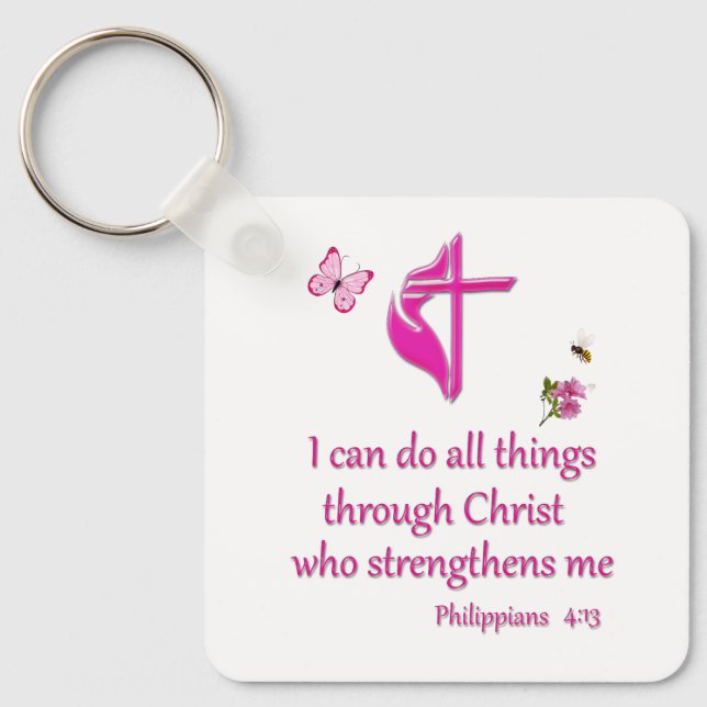 Porte-clés Philippiens 4:11 Je peux faire tout (Recto)