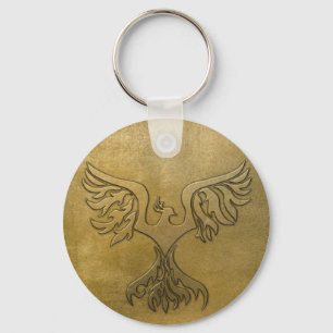 Porte-clés Phoenix Bird Gold Embossed