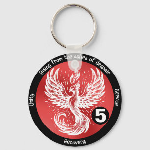 Porte-clés Phoenix Rising Reprise Milestone AA, NA, Al-Anon