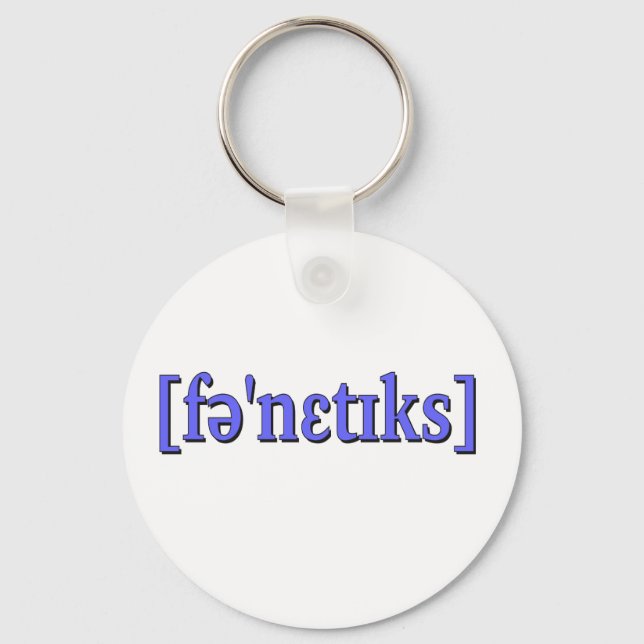 Porte-clés Phonétique en IPA. Bleu (Recto)