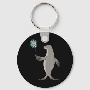Porte-clés Phoque jouant au badminton Hobby Sports 