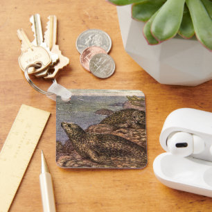 Porte-clés Phoques, Faune Marine Vintage Animaux de l'Océan