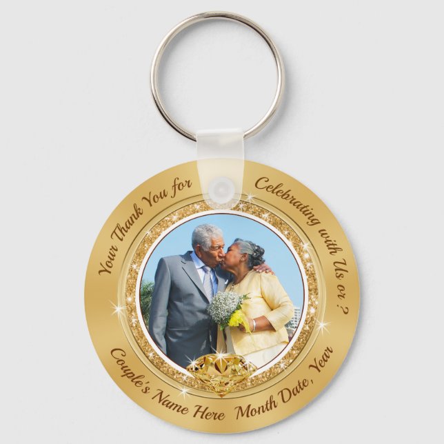 Porte-clés Photo 50e anniversaire du Mariage Giveaways Favors (Recto)