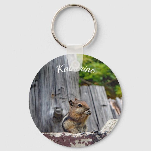 Porte-clés Photo animal Cute Chipmunk personnalisable (Recto)