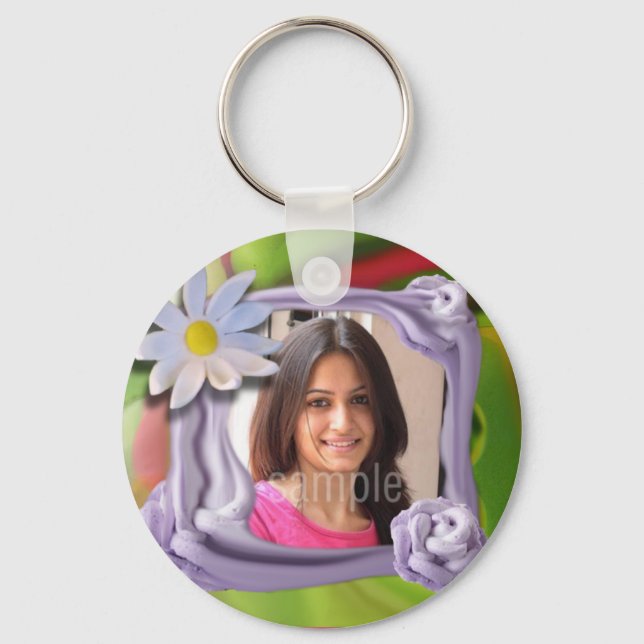 Porte-clés Photo Anniversaire, Gâteau (Recto)