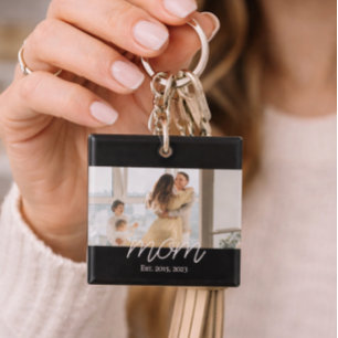 Porte-clés photo avec texte moderne établi pour ma
