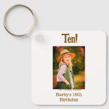 photo de 10e anniversaire nom date simple marron b