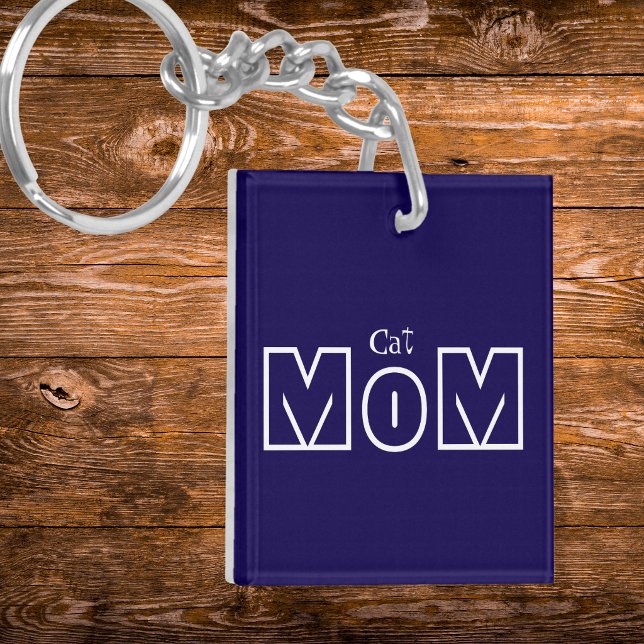 Porte-clés photo de chat maman personnalisable (Front of keychain)