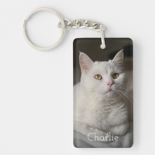 Porte-clés photo de chat personnalisé (Devant)