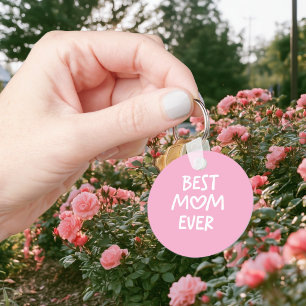 Porte-clés Photo de cœur fantaisiste rose et blanc Meilleure