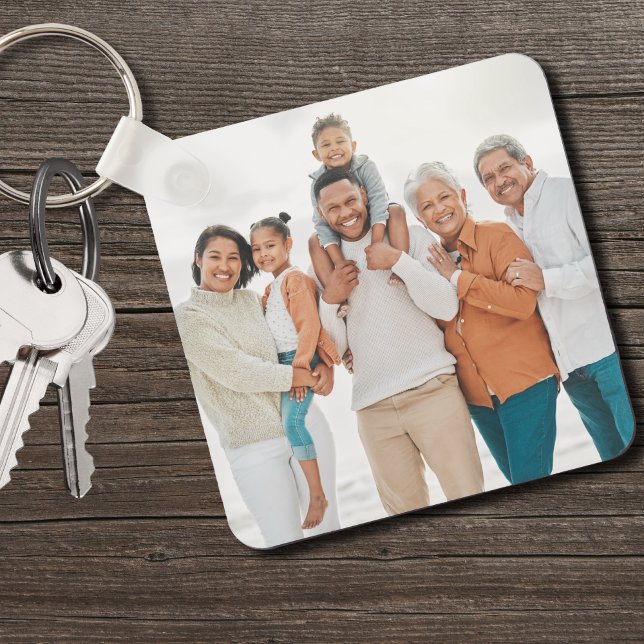 Porte-clés Photo de famille de conservation personnalisée (Personalized Family Double Sided Two Photo keychain)