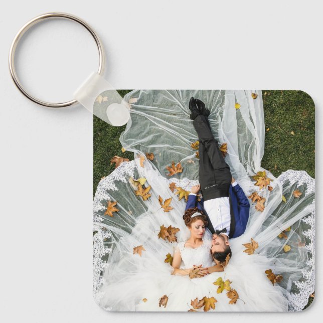 Porte-clés Photo de famille personnalisée à deux côtés (Recto)