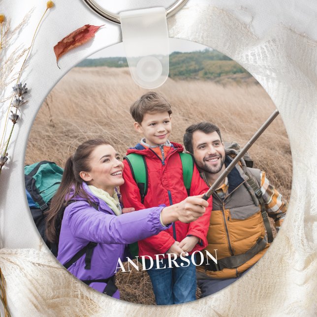 Porte-clés Photo de famille personnalisée double face (Créateur téléchargé)