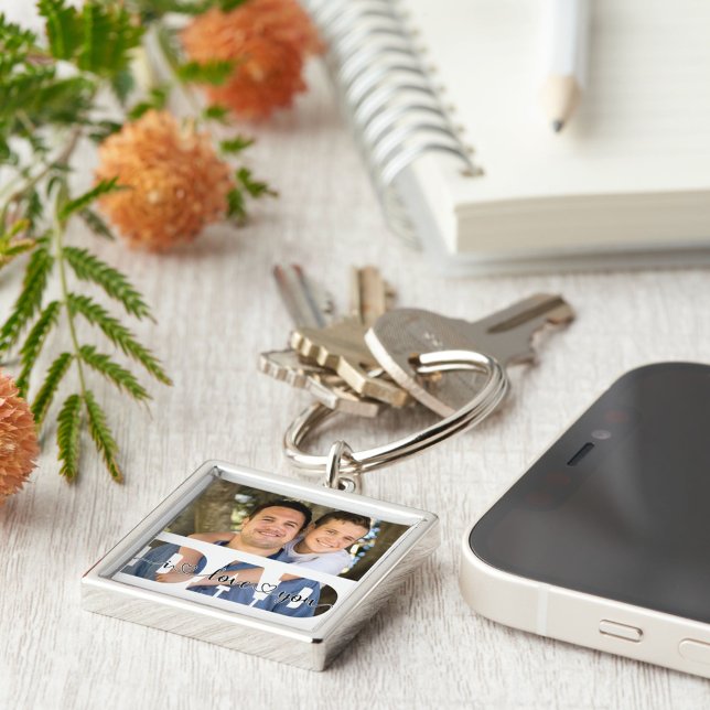 Porte-clés Photo de famille personnalisée I Love You Dad Cité (Créateur téléchargé)