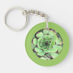 Porte-clés Photo de feuille verte succulente bordure