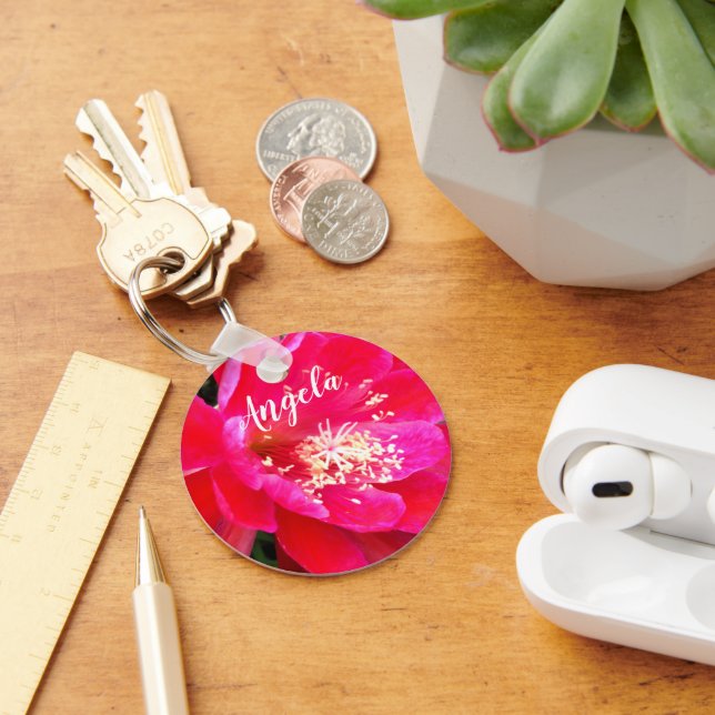 Porte-clés Photo de fleur rose tropicale (Bureau)
