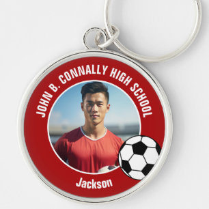 Porte-clés Photo de joueur de football rouge lycée